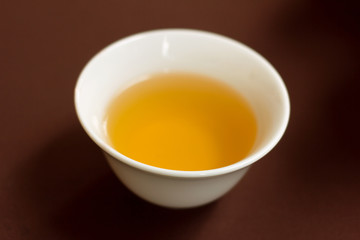 traditional tea in ceramic cup on Chinese style.