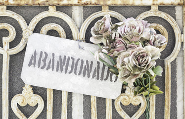 Old grave with signal abandoned