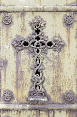 Old rusty metal cross