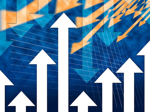 Blue Arrows Background Means Increase Decrease Higher Lower.