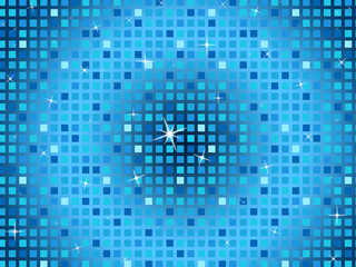 Blue Squares Background Shows Light Glinting And Celebration.