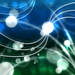 Sea And Dots Background Means Glowing Bubbles.