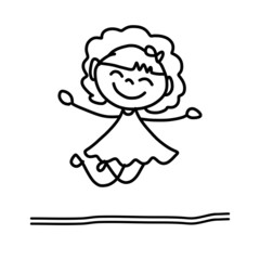 hand drawing happy kids