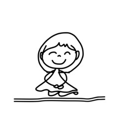 hand drawing happy kids