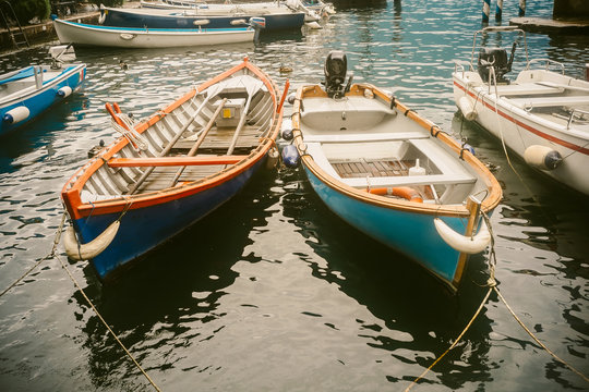 Boats in the harbor of lemon - Garda lake