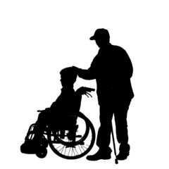Naklejka premium Vector silhouette of a family.