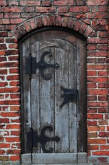 Old rustic wooden door