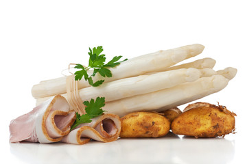 Spargel, Kartoffeln und Kochschinken