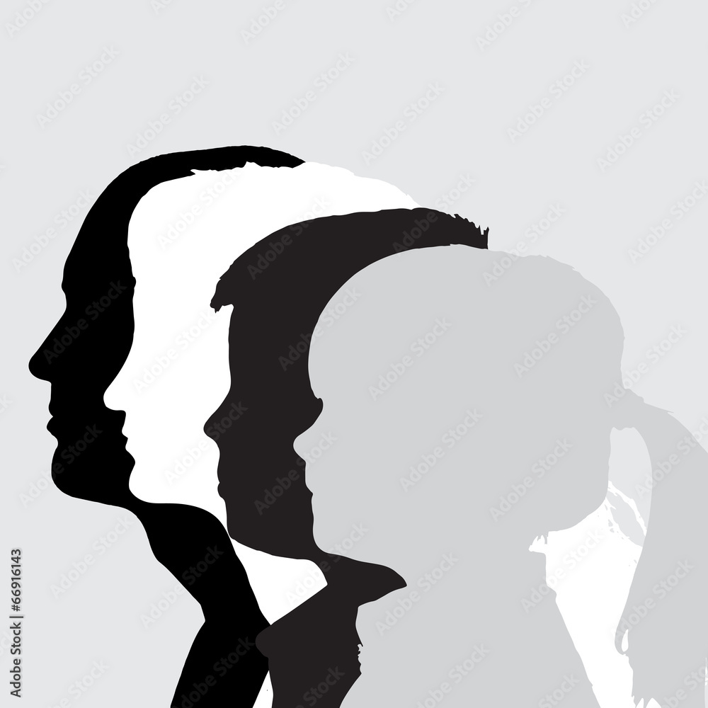 Poster vector silhouettes family.