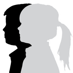 Vector silhouettes children.