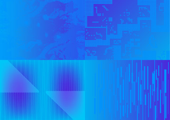 Set of vector blue backgrounds