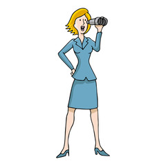 Binoculars Business Woman