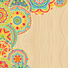 Bright Rounds At Ethnic Background