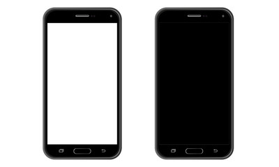 Smartfon z białym/czarnym ekranem - widok wertykalny