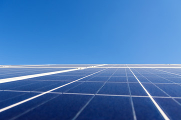 Photovoltaic solar panel over clear blue sky