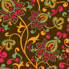 Fototapeta na wymiar Seamless pattern of paisley ornament