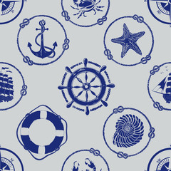 Nautical seamless pattern