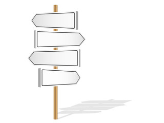 FOUR BLANK SIGNPOSTS (template decision-making road signs)