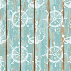Boards of ship deck seamless pattern