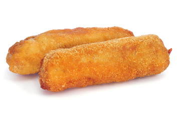 spanish flamenquines, breaded pork loin rolled with serrano ham,