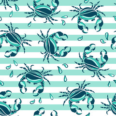 Seamless pattern of crabs
