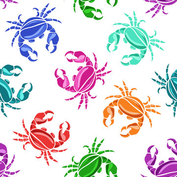 Seamless pattern of crabs