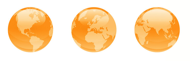 orange shiny globes