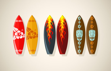 Vector illustration of surf boards