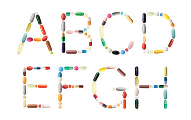 Alphabet with pills