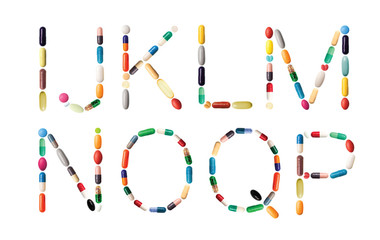 Alphabet with pills