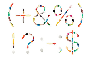 Alphabet with pills