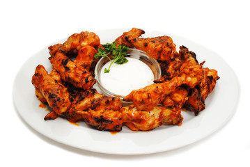 Hot and Spicy Buffalo Wings with Dipping Sauce