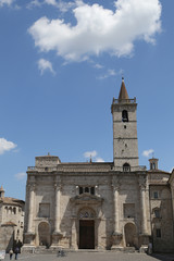 Fototapeta na wymiar the Cathedral of St. Emidio in Arringo Square - Ascoli Piceno
