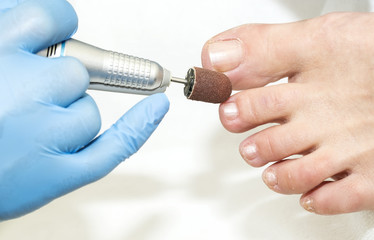 process of pedicure at beauty salon