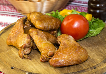 chicken wings on the table in a restaurant