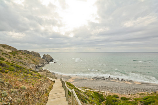 Praia de Vale dos Homens Beach access, Rogil Algarve Portugal