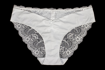 White sexy female panties isolated