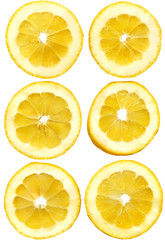 lemon slices on white