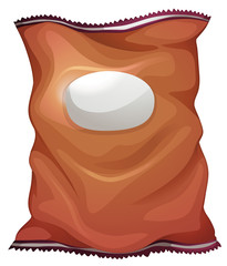 A brown bag with an empty label