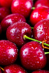 wet cherries background