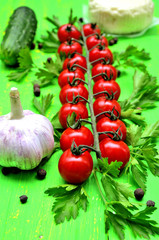 Ingredients for greek salad.Selective focus.