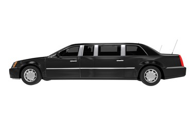 Limousine Side View Isolated