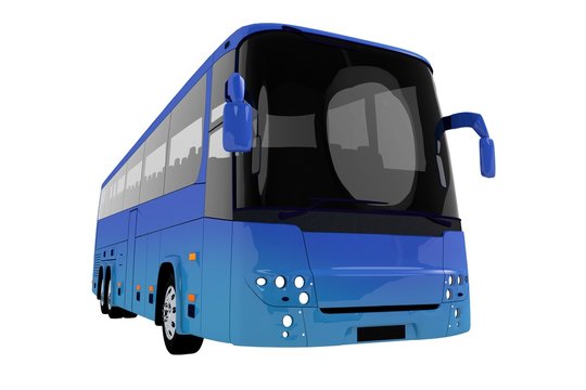 Modern Blue Tour Bus