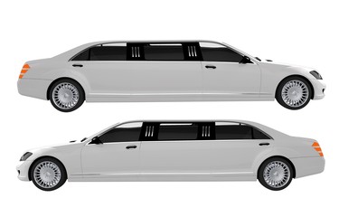White Limousines Side View
