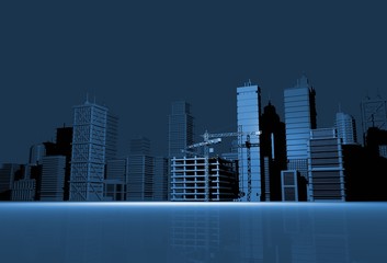 City Model 3D Illustration