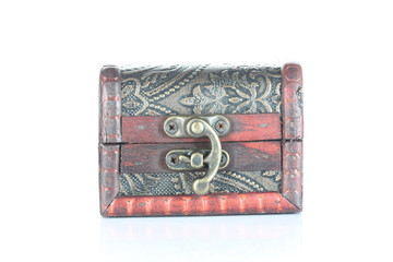 Traditional of wooden box isolated.