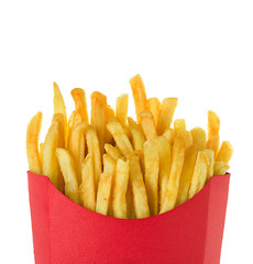 French fries isolated on white background