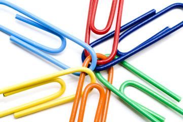 Macro Colored Paper Clips