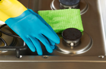 Cleaning Accessories on top of Stove Top Range