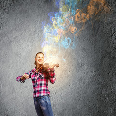 Obraz na płótnie Canvas Girl violinist